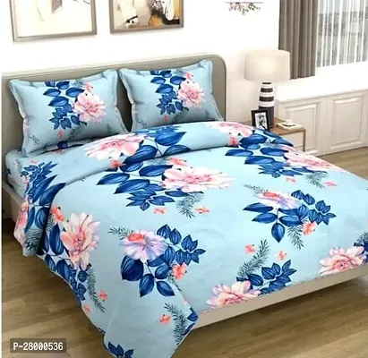 Designer Glace Cotton Bedsheet with 2 Pillowcover