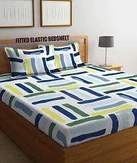 Classy Double Bed Fitted Bedsheet with Matching Pillow Cover-thumb2