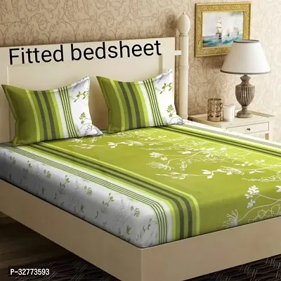 Radhey bedding presents double bed fitted bedsheet with matching pillow cover-thumb0