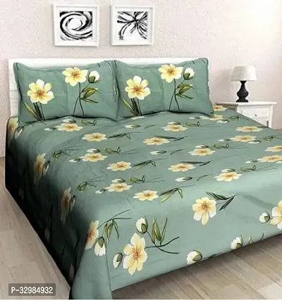 Stylish Cotton Printed Bedsheet with Pillow Cover-thumb0