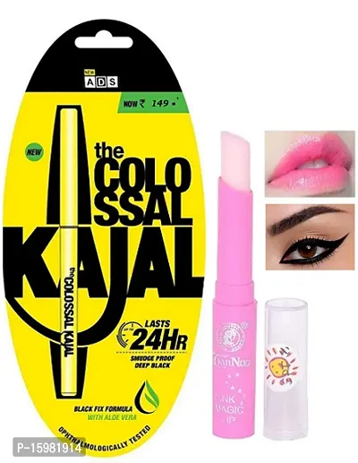 colossal black kajal with pink magic lip balm pack f 1
