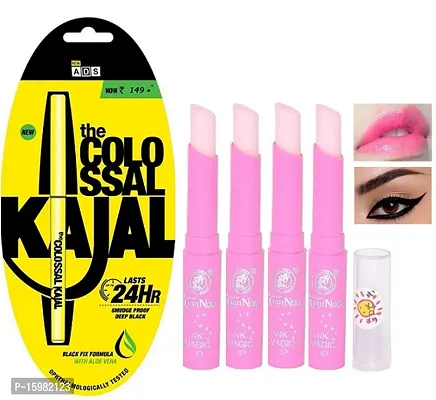 colossal black kajal pack of 1 with pink magic lip balm pack f 4-thumb0