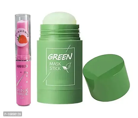 Green Tea Mask Stick For Blackhead Remove Pack Of 1 With Pink Magic Pack Of 1-thumb0