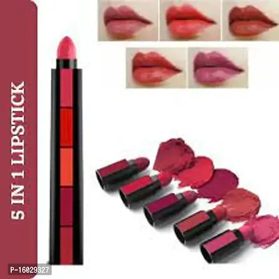 5-in-1 Lipstick  Five Shades In One Long Lasting, Matte Finish Pack Of 1