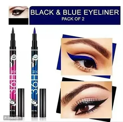 36H Black  And Blue Waterproof Liquid Eyeliner Pack Of 2-thumb0