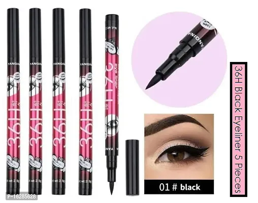 36H Black Pencil Waterproof Eyeliner  Pack Of 5