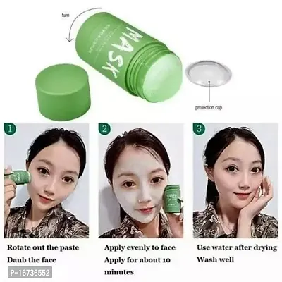 Green Tea Purifying Clay Stick Mask, And Deep Cleansing Oil Control And Anti-Acne Solid And Fine, Exfoliating Mask 40g-thumb2
