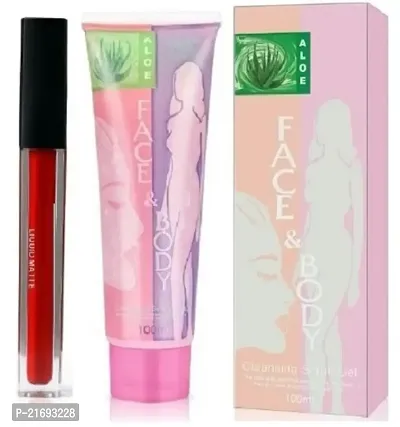 Face and Body Cleansing Scrub Gel With Red Lipstick Pack Of 1