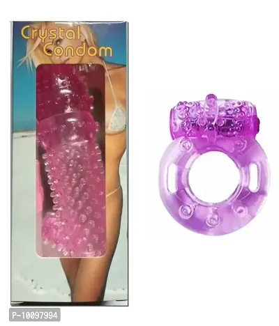 Crystal dotted Condom for Men Premium Quality with Vibrating ring condom Vibrator Ring