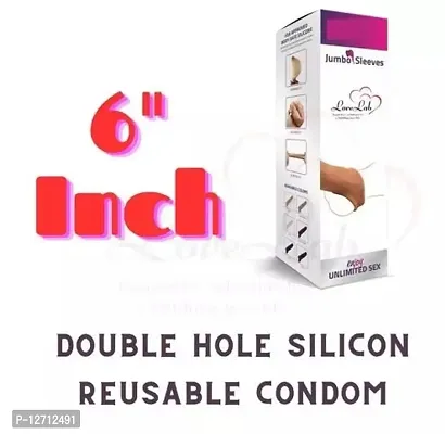 6 Inch Long- Dragon Mens Silicon Reusable Condom Sleeve - Skin Colour - Thick Material | Extra Time