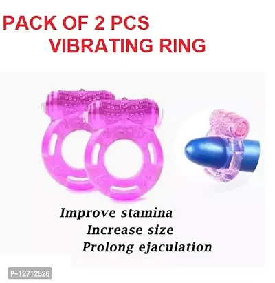 Pack of 2 Lovelab- Vibrating Clitoral Stimulator Stronger Penis Erect Cock Ring Cage Erection Enhance Sex Ability Product Sex Toys For Men Couple- Sexual Wellness Ring