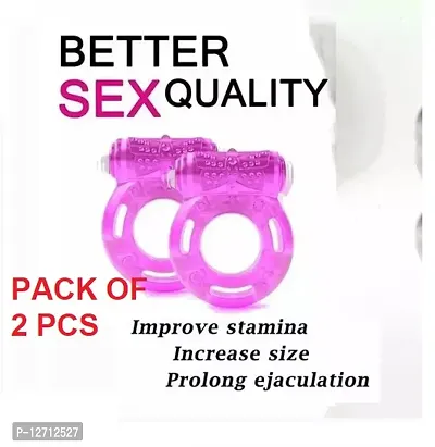 Pack of 2 Lovelab- Vibrating Clitoral Stimulator Stronger Penis Erect Cock Ring Cage Erection Enhance Sex Ability Product Sex Toys For Men Couple- Sexual Wellness Ring