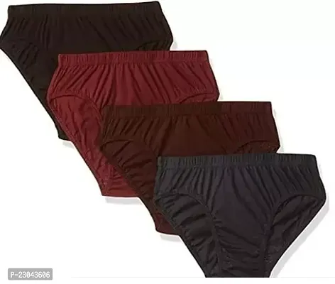 Stylish Multicoloured Cotton Briefs For Women Pack of 4