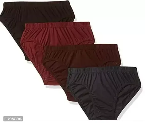 Stylish Multicoloured Cotton Briefs For Women Pack of 4-thumb0