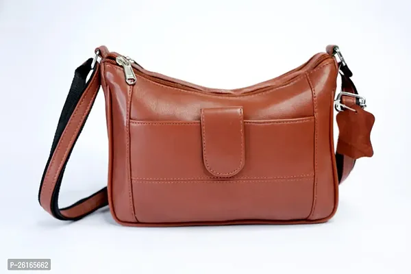 Stylish Brown Artificial Leather Solid Handbags For Women-thumb0