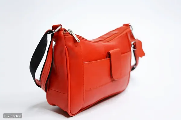 Stylish Red Artificial Leather Solid Handbags For Women-thumb0