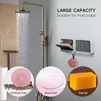 Wall Mounted Soap Box with Lid Double Grids Soap Draining Rack Bathroom Soap Holder, Multi-Color, plastic 2 box-1Pcs-thumb3