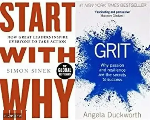 Combo set of 2 Books:- Start With Why + Grit  by Simon,  Angela Duckworth(Paperback)