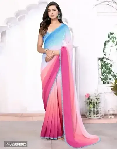 Alluring Georgette Saree with Blouse piece 