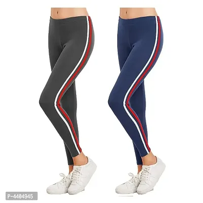 Jeggings  COMBO OF 2 ( Blue  Grey With Red  White Strip )