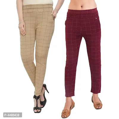 Jeggings Combo Of 2 ( Red  Brown Color Combination )