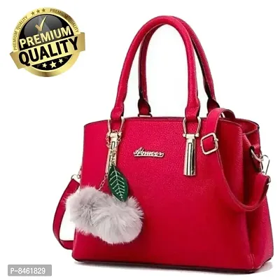 Classy PU Solid Handbags for Women-thumb0