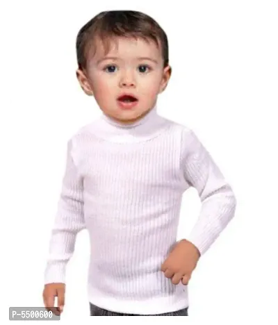 White High Neck Sweater For Kids-thumb0