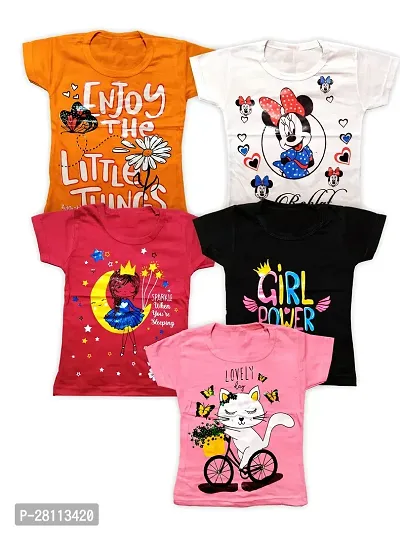 GIRLS TSHIRTS MULTICOLOR COMBO PACK OF 5-thumb0