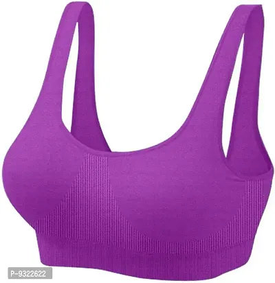 AMYDA Women's Purple Air Bra Non Padded Strap Stretchable Comfortable Daily Fancy Gym Bras for Ladies Girls Causal Everyday Dance wear Running Activity Pack of 1-thumb0