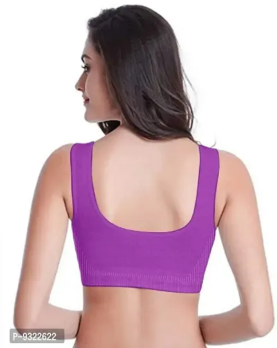 AMYDA Women's Purple Air Bra Non Padded Strap Stretchable Comfortable Daily Fancy Gym Bras for Ladies Girls Causal Everyday Dance wear Running Activity Pack of 1-thumb2