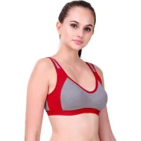 AMYDA Women's Cotton Non Padded Wirefree U-Back Sports Bra-thumb2