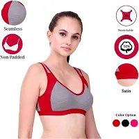 AMYDA Women's Cotton Non Padded Wirefree U-Back Sports Bra-thumb3