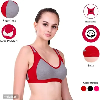 AMYDA Women's Cotton Non Padded Wirefree U-Back Sports Bra-thumb4