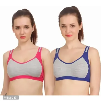 Comfortable Non-Padded Sports Bra Pack Of 2
