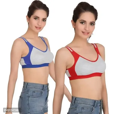 Comfortable Non-Padded Sports Bra Pack Of 2-thumb0