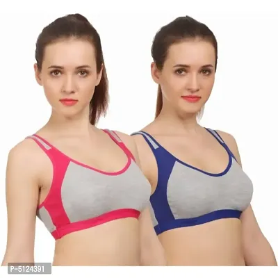 Comfortable Non-Padded Sports Bra Pack Of 2-thumb0