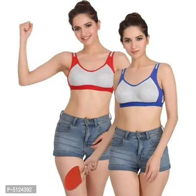 Comfortable Non-Padded Sports Bra Pack Of 2-thumb0