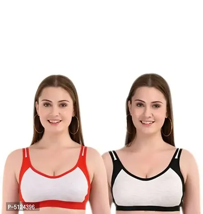 Comfortable Non-Padded Sports Bra Pack Of 2