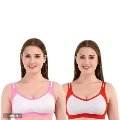 Comfortable Non-Padded Sports Bra Pack Of 2