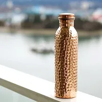 Pure Copper Bottle Lacquer Coated, 1000 ML Handmade, Hammered Design Joint Free  Leak Proof for Ayurvedic Health Benefits and Yoga Ayurveda Health Benefit  Healing - Solid Copper.-thumb2