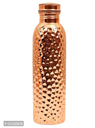 700 ML HAMMRED PURE COPPER BOTTLE WITHOUT JOINTS MATAR-thumb0