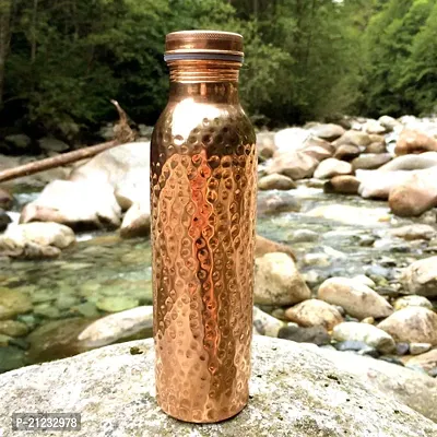 700 ML HAMMRED PURE COPPER BOTTLE WITHOUT JOINTS MATAR-thumb3