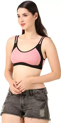 Stylish Multicoloured Cotton Blend Colourblocked Bras For Women Pack Of 3-thumb2