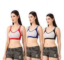 Stylish Cotton Blend Solid Bras for Women, Pack of 3-thumb3