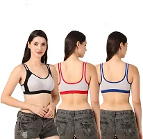 Stylish Cotton Blend Solid Bras for Women, Pack of 3-thumb2