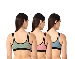 Stylish Cotton Blend Solid Bras for Women, Pack of 3-thumb3