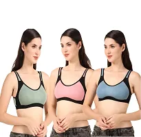 Stylish Cotton Blend Solid Bra for Women, Pack of 3-thumb2