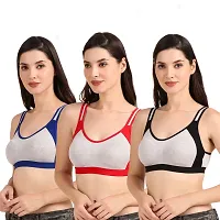 Stylish Cotton Blend Solid Bra for Women, Pack of 3-thumb3