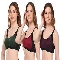 Stylish Cotton Blend Solid Bra for Women, Pack of 3-thumb2