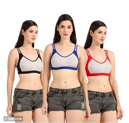 Stylish Cotton Blend Bra for Women Pack of 3-thumb0